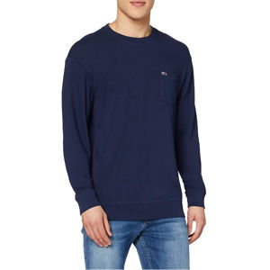 Tommy Jeans pánské tmavě modré tričko s dlouhým rukávem - XL (C87)